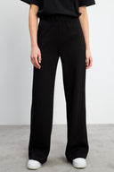 Kadın Jovie Yumuşak Dokulu Yüksek Bel Wide Leg Pantolon (CUPRO) - Siyah