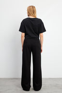 Kadın Jovie Yumuşak Dokulu Yüksek Bel Wide Leg Pantolon (CUPRO) - Siyah