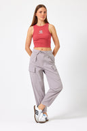 Kadın Julia Kargo Cepli Slouchy Pantolon - Buz Gri