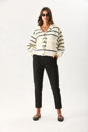 Kadın Alian Beli Lastikli Kaşe Pantolon - Siyah