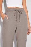 Kadın Alian Beli Lastikli Summer Gabardin Pantolon - Vizon
