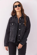 Kadın Ally Black Slim Fit Jean Ceket - Black