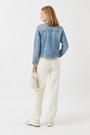 Kadın Ally Dirty Med Blue Slim Fit Jean Ceket - Dirty Med Blue