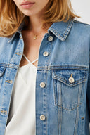 Kadın Ally Dirty Med Blue Slim Fit Jean Ceket - Dirty Med Blue