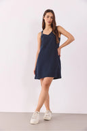 Kadın Angelica Blue Black Regular Fit Jean Elbise %100 Lyocell (Tencel™) - Blue Black