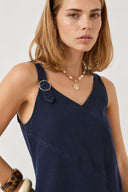 Kadın Angelica Blue Black Regular Fit Jean Elbise %100 Lyocell (Tencel™) - Blue Black