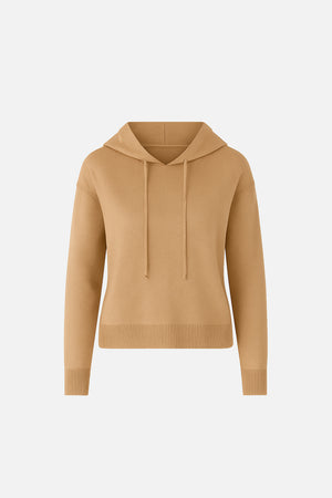 Kadın Angelica Kapüşonlu Regular Fit Triko Kazak - Bej