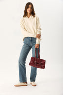 Kadın Angelica Kapüşonlu Regular Fit Triko Kazak - Kemik