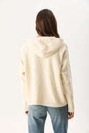 Kadın Angelica Kapüşonlu Regular Fit Triko Kazak - Kemik