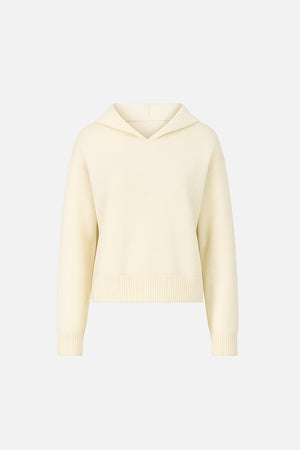 Kadın Angelica Kapüşonlu Regular Fit Triko Kazak - Kemik