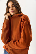 Kadın Angelica Kapüşonlu Regular Fit Triko Kazak - Kiremit