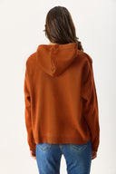 Kadın Angelica Kapüşonlu Regular Fit Triko Kazak - Kiremit