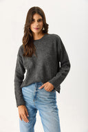 Kadın Anita Bisiklet Yaka Triko Kazak - Antrasit