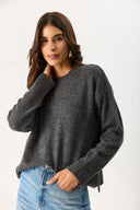 Kadın Anita Bisiklet Yaka Triko Kazak - Antrasit