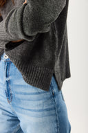 Kadın Anita Bisiklet Yaka Triko Kazak - Antrasit