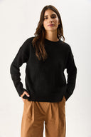 Kadın Anita Bisiklet Yaka Triko Kazak - Siyah