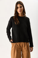 Kadın Anita Bisiklet Yaka Triko Kazak - Siyah