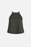 Kadın Askılı Bluz %100 Keten - Antrasit