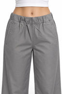 Kadın Beli Lastikli Pantolon(TENCEL)(TM) %100 Lyocell-Gri