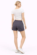 Kadın Beli Lastikli Yumuşak Dokulu Şort (CURPO) - Antrasit