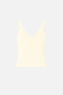 Kadın Bella Kalın Askılı V Yaka Triko Top - Kemik