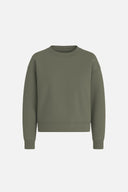 Kadın Bisiklet Yaka Yanı Yırtmaçlı Yumuşak Dokulu Sweatshirt (CUPRO) - Haki