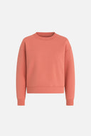 Kadın Bisiklet Yaka Yanı Yırtmaçlı Yumuşak Dokulu Sweatshirt (CUPRO) - Somon