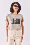 Bohemian Baskılı Tişört-Gri