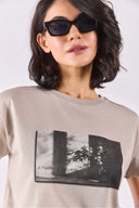 Bohemian Baskılı Tişört-Gri