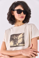 Bohemian Baskılı Tişört-Naturel