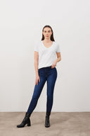 Boyfriend V Yaka Regular Fit Tişört ( MODAL ) - BEYAZ