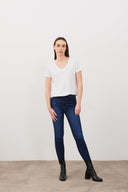 Boyfriend V Yaka Regular Fit Tişört ( MODAL ) - BEYAZ