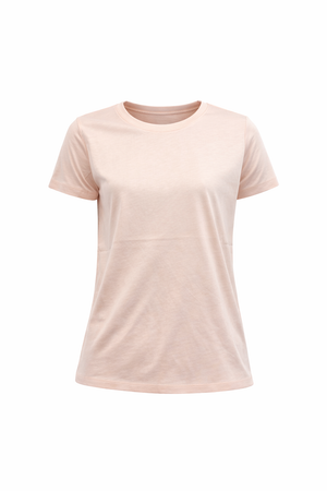 Kadın Boyfriend Bisiklet Yaka Regular Fit Modal Tişört Lyocell (Tencel™) - Pudra