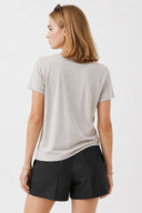 Kadın Boyfriend V Yaka Regular Fit Modal Tişört Lyocell (Tencel™) - Gri