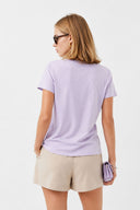 Kadın Boyfriend V Yaka Regular Fit Modal Tişört Lyocell (Tencel™) - Lila