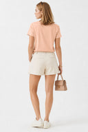 Kadın Boyfriend V Yaka Regular Fit Modal Tişört Lyocell (Tencel™) - TOZ PEMBE
