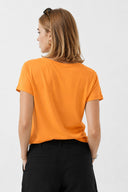 Kadın Boyfriend V Yaka Regular Fit Modal Tişört Lyocell (Tencel™) - Turuncu
