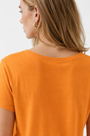 Kadın Boyfriend V Yaka Regular Fit Modal Tişört Lyocell (Tencel™) - Turuncu