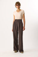 Kadın Chloe Wide Leg Palazzo Pantolon %100 Lyocell (Tencel™) - Kahverengi