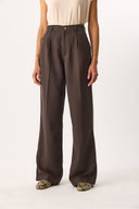 Kadın Chloe Wide Leg Palazzo Pantolon %100 Lyocell (Tencel™) - Kahverengi