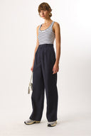 Kadın Chloe Wide Leg Palazzo Pantolon %100 Lyocell (Tencel™) - Lacivert