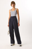 Kadın Chloe Wide Leg Palazzo Pantolon %100 Lyocell (Tencel™) - Lacivert