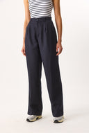 Kadın Chloe Wide Leg Palazzo Pantolon %100 Lyocell (Tencel™) - Lacivert