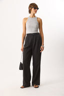 Kadın Chloe Wide Leg Palazzo Pantolon %100 Lyocell (Tencel™) - Siyah