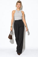 Kadın Chloe Wide Leg Palazzo Pantolon(TENCEL)(TM) %100 Lyocell-Siyah
