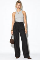 Kadın Chloe Wide Leg Palazzo Pantolon(TENCEL)(TM) %100 Lyocell-Siyah