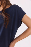 Kadın Cindy Bisiklet Yaka Regular Fit Basic Modal Tişört Lyocell (Tencel™) - Lacivert