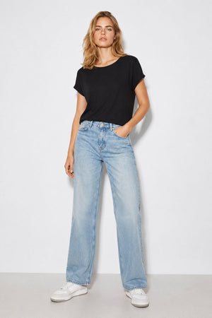 Kadın Cindy Bisiklet Yaka Regular Fit Basic Modal Tişört Lyocell (Tencel™) - Siyah
