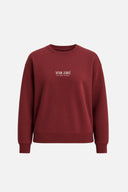 Kadın Cindy Logo Baskılı Bisiklet Yaka Şardonlu Sweatshirt - Bordo