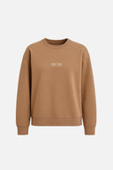 Kadın Cindy Logo Baskılı Bisiklet Yaka Şardonlu Sweatshirt - Vizon